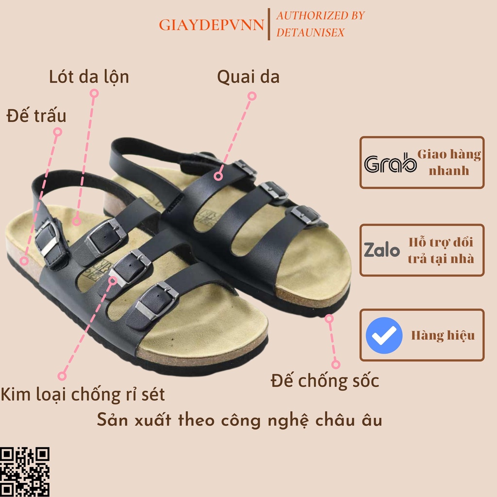 Giày Sandal Đế Trấu 3 Khóa Siêu Chắc Chắn Cute SATA31D - Chống Nước