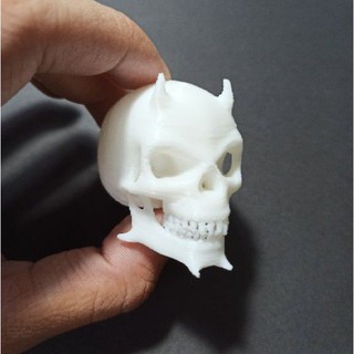 Đầu lâu quỷ 2 sừng nhọn cao 4cm bằng nhựa, trang trí kinh dị, chuồng bò sát, halloween