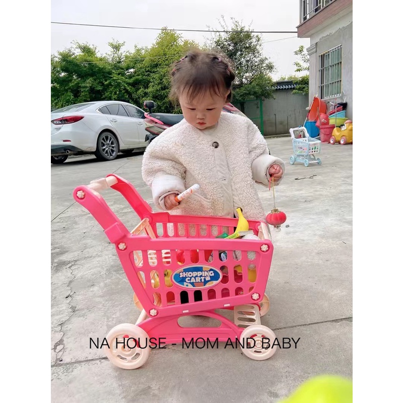 Xe Đẩy Đồ Chơi Búp Bê Cho Bé , Xe Đẩy Siêu Thị Cao Cấp Kèm Đồ Chơi