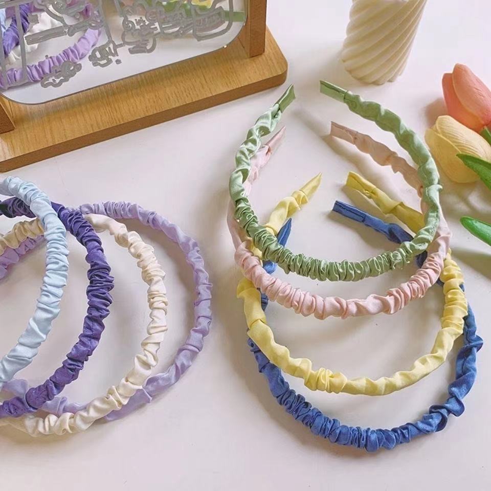 Băng Đô Cài Tóc Bằng Lụa Thiết Kế Đơn Giản Phong Cách Hàn Quốc