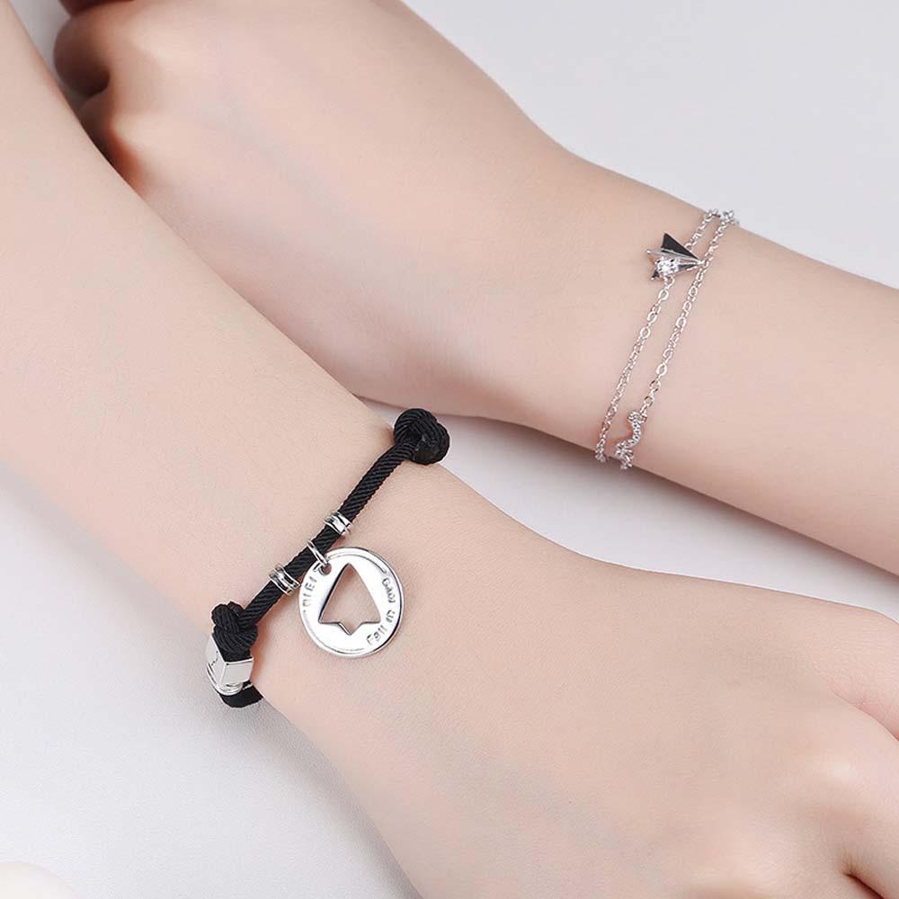 Vòng Tay DWAYNE Hình Máy Bay Giấy Phong Cách Hàn Quốc Thời Trang Cho Cặp Đôi