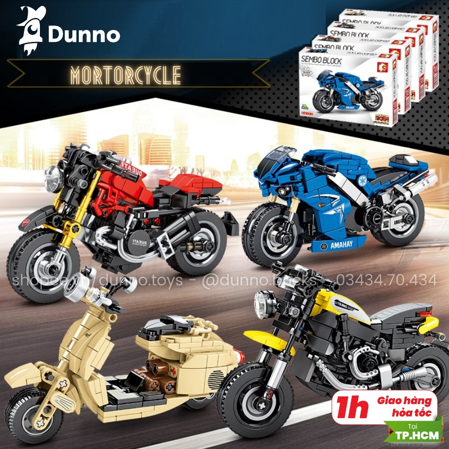Đồ chơi lắp ráp mô hình xe moto phân khối lớn Sembo Block (20 mẫu)