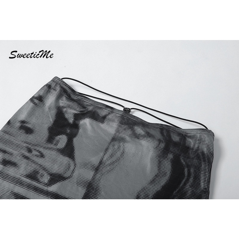 Chân Váy Thời Trang In Màu Tương Phản Cá Tính Dành Cho Nữ