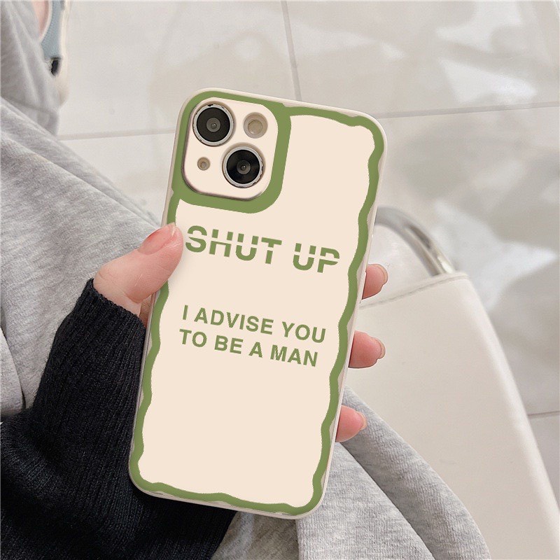 Ốp Lưng Iphone Cạnh Vuông, Bảo Vệ Camera Hình Shut Up ip 7Plus,8plus,x,xs,xsmax,11,11promax,12,12promax,13,13promax