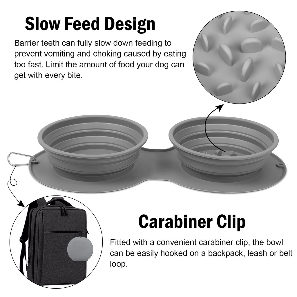 Tô Ăn Cho Chó Mèo LAYOR1 Bằng Silicon Có Thể Gấp Gọn Tiện Dụng Mang Theo Du Lịch