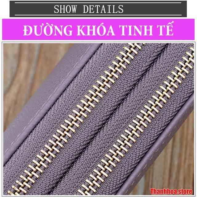 Ví cầm tay nữ đẹp nhiều ngăn đựng điện thoại tiền thẻ da chống ẩm dáng dài giá rẻ S149