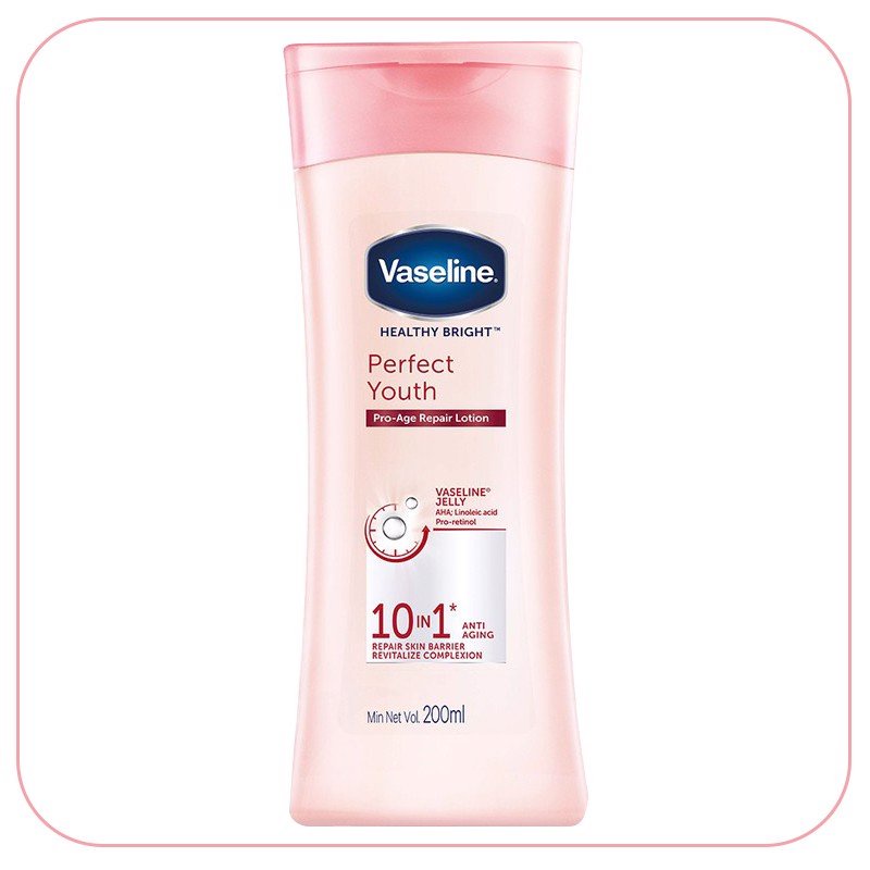 Sữa Dưỡng Thể Trắng Da Ngăn Ngừa Lão Hóa Vaseline Healthy White Perfect Youth 10 200~350ml