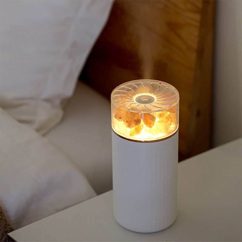 Thiết bị phun sương Fnelse tạo độ ẩm sử dụng đá muối tạo hương thơm thoải mái 400ml có đèn chiếu