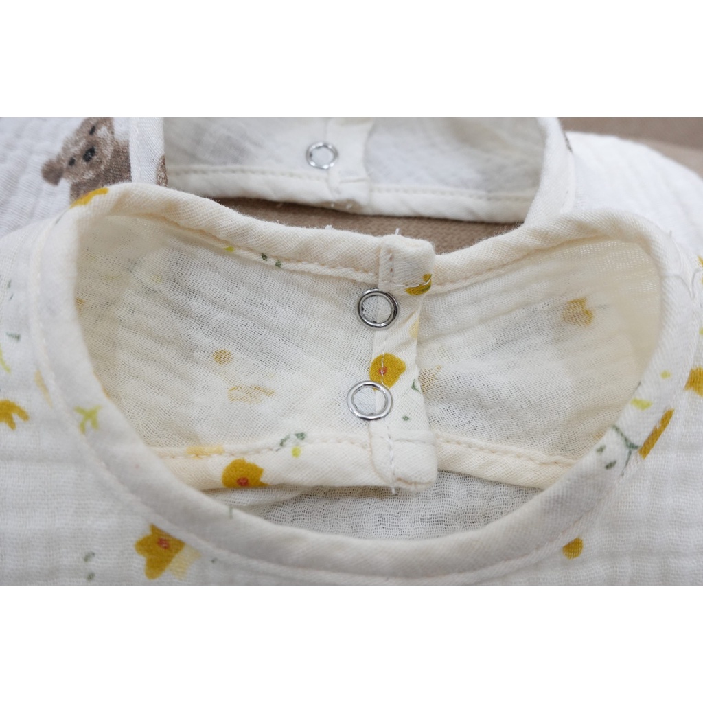 Hebe Bibs_Yếm muslin mỏng sơ sinh hoạ tiết đáng yêu cho bé_Haaro Babies