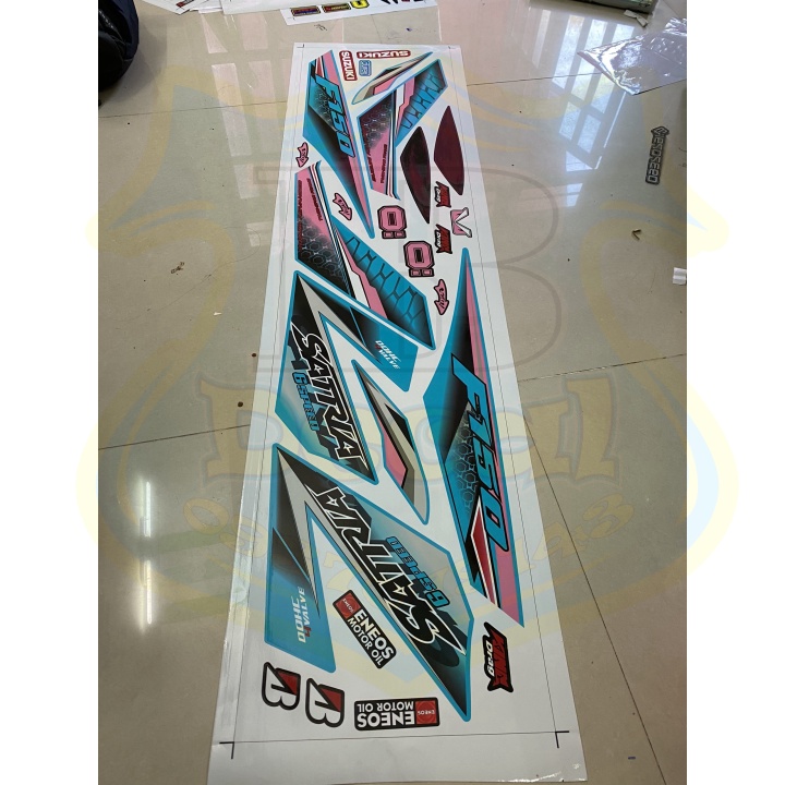 ( Quí khách vui lòng mang ra tiệm cho thợ dán ) Tem Satria fi xanh ngọc