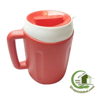 Ca nước giữ nhiệt bằng nhựa có nắp đậy 2 lít màu đỏ - Đồng tâm