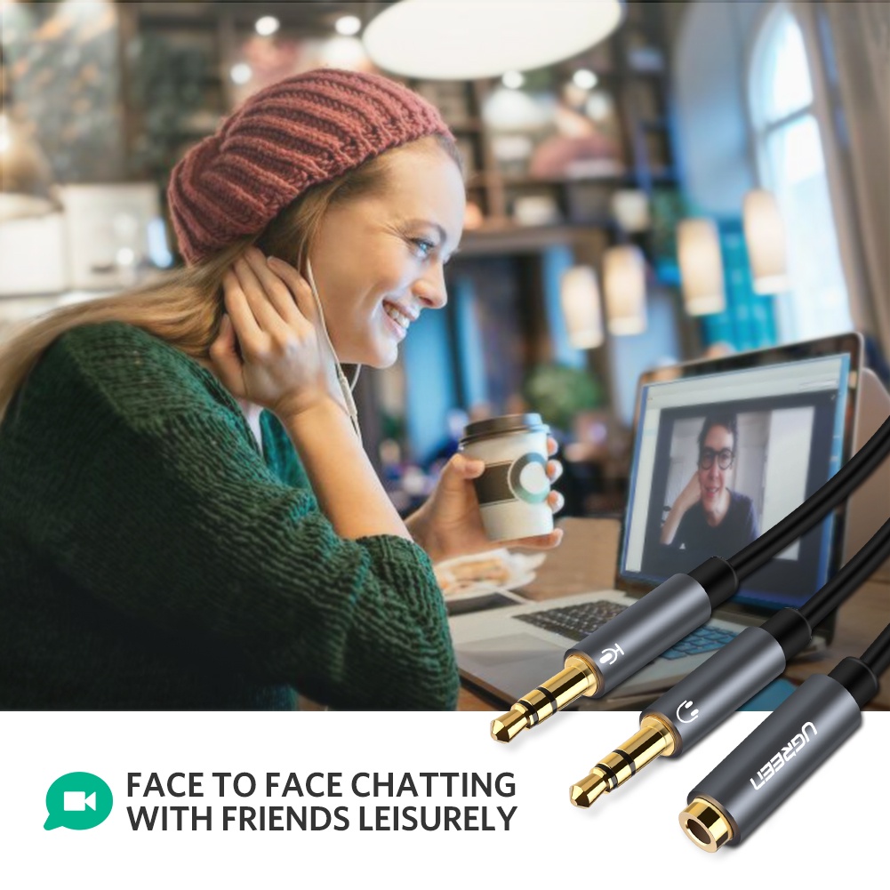 Cáp Gộp Audio 3.5mm 2 Vào 1 Ra - Mic và Headphone 10790 20899 AV140