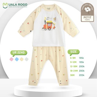UR2240 Bộ dài tay cài vai Uala Rogo phối màu vải petit