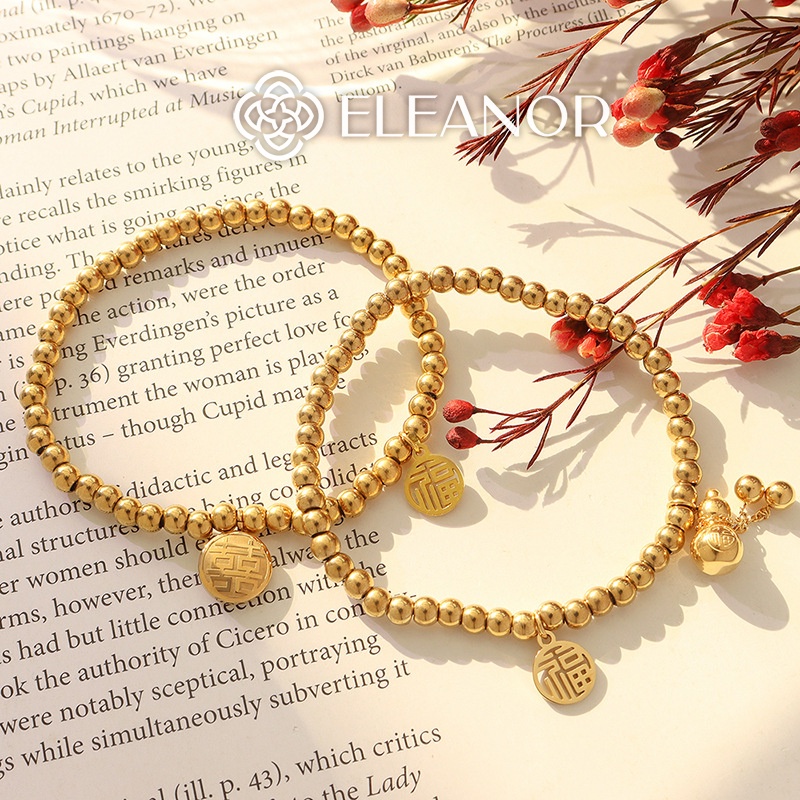 Vòng tay nữ tian Eleanor Accessories mặt hồ lô thiết kế hạt bi nhỏ phụ kiện trang sức 4116