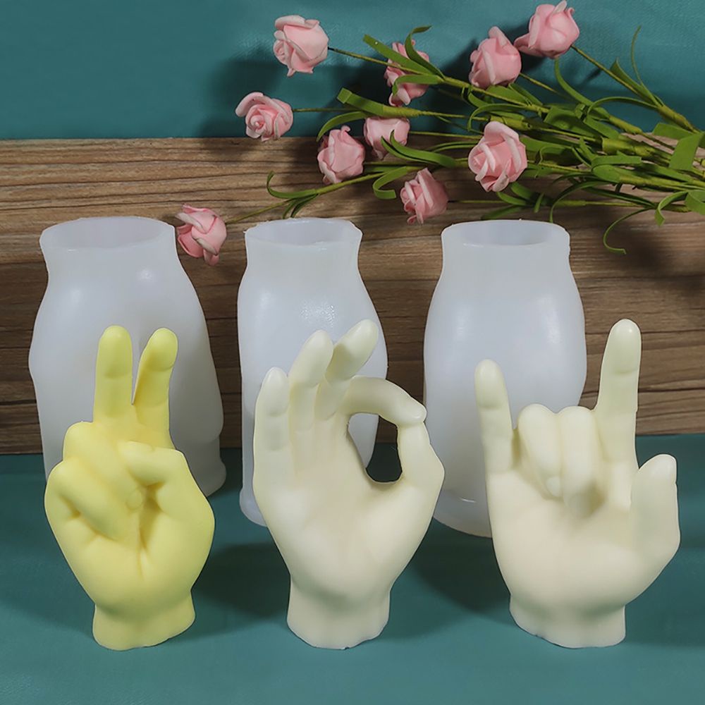 Khuôn silicone tạo hình bàn tay ba chiều làm nến thủ công
