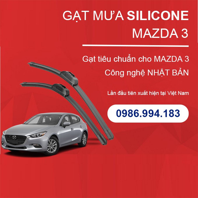 Bộ 02 cần gạt mưa ô tô chính hãng cho xe MAZDA 3