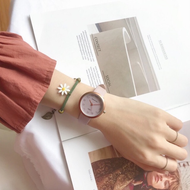 Đồng hồ nữ Doukou dây da cao cấp mặt số thời trang lịch lãm | BigBuy360 - bigbuy360.vn