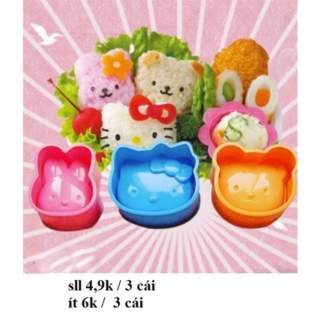 Khuôn cơm Bento set 3 cái