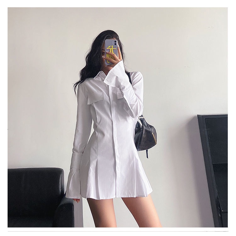 Đầm Tay Dài Ống Loe Thiết Kế Mới Thời Trang Mùa Thu Theo Phong Cách Âu Mỹ Cho Nữ