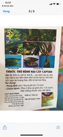 Phân bón Captan chống thối nhũn cho lan, vàng lá, đốm lá