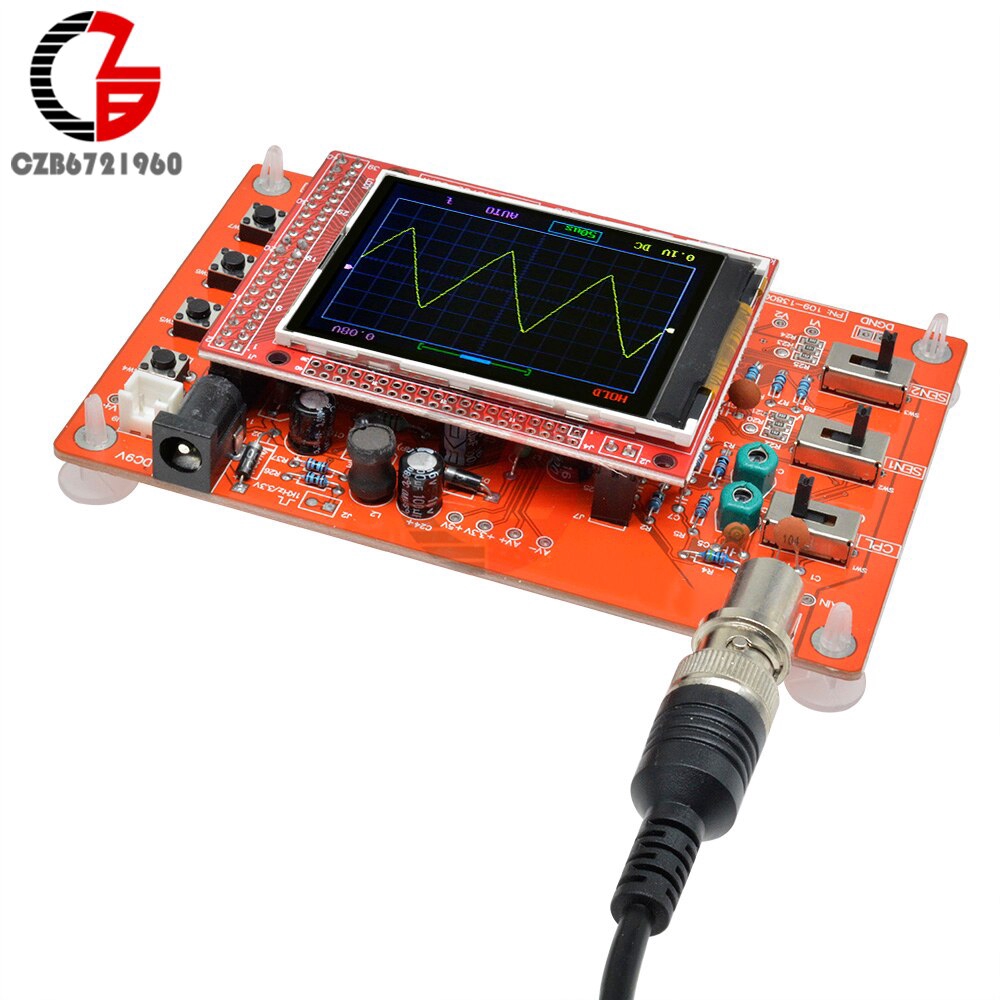 2.4" Digital Oscilloscope Scope Tester Meter 200KHz 1Msps TFT LCD Display with Alligator Clip for Arduino ARM Detection