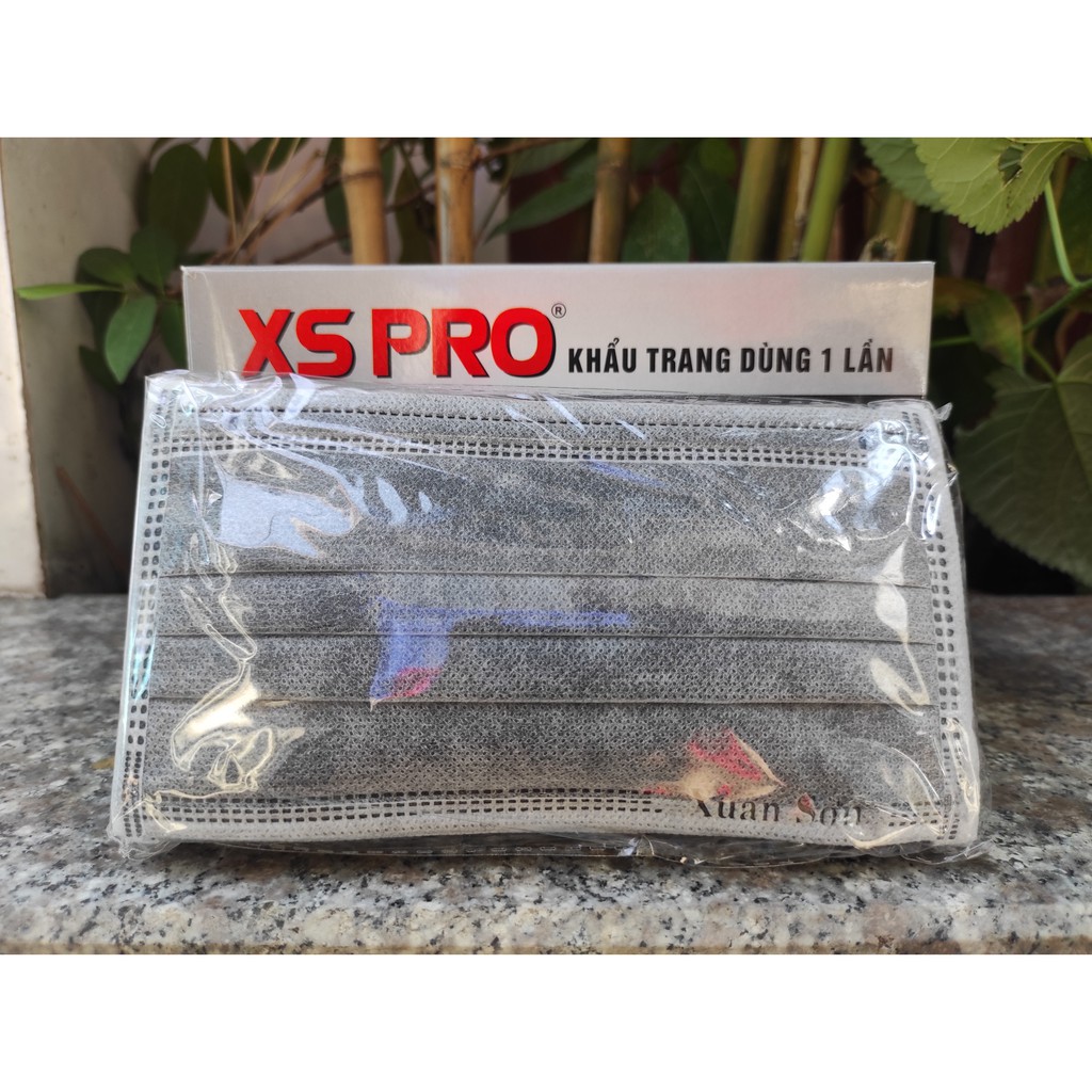 Hộp 50 Khẩu Trang Y Tế 4 Lớp Màu Xám XS PRO Cao Cấp