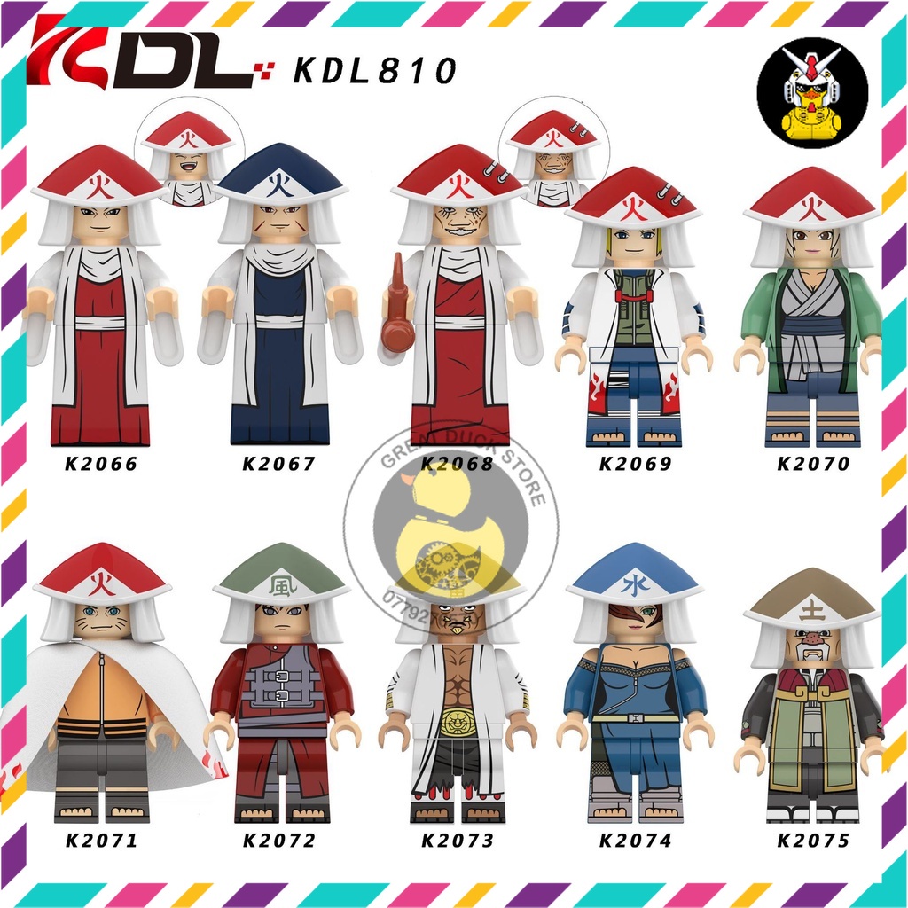KDL810 Minifigures Mô Hình Naruto Đồ Chơi Xếp Hình Nhân Vật Hokage Đệ Nhất Đệ Nhị Đệ Tam Đệ Tứ Đệ Ngũ Đệ Thất