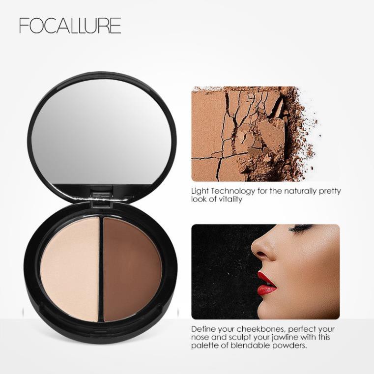 Bảng phấn trang điểm FOCALLURE bắt sáng và tạo khối 3 tông màu tùy chọn 8.4g | BigBuy360 - bigbuy360.vn