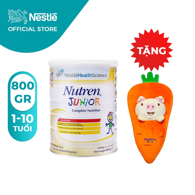 [Tặng Gối Ôm Cà Rốt] Sữa Bột Nestle Nutren Junior 800g