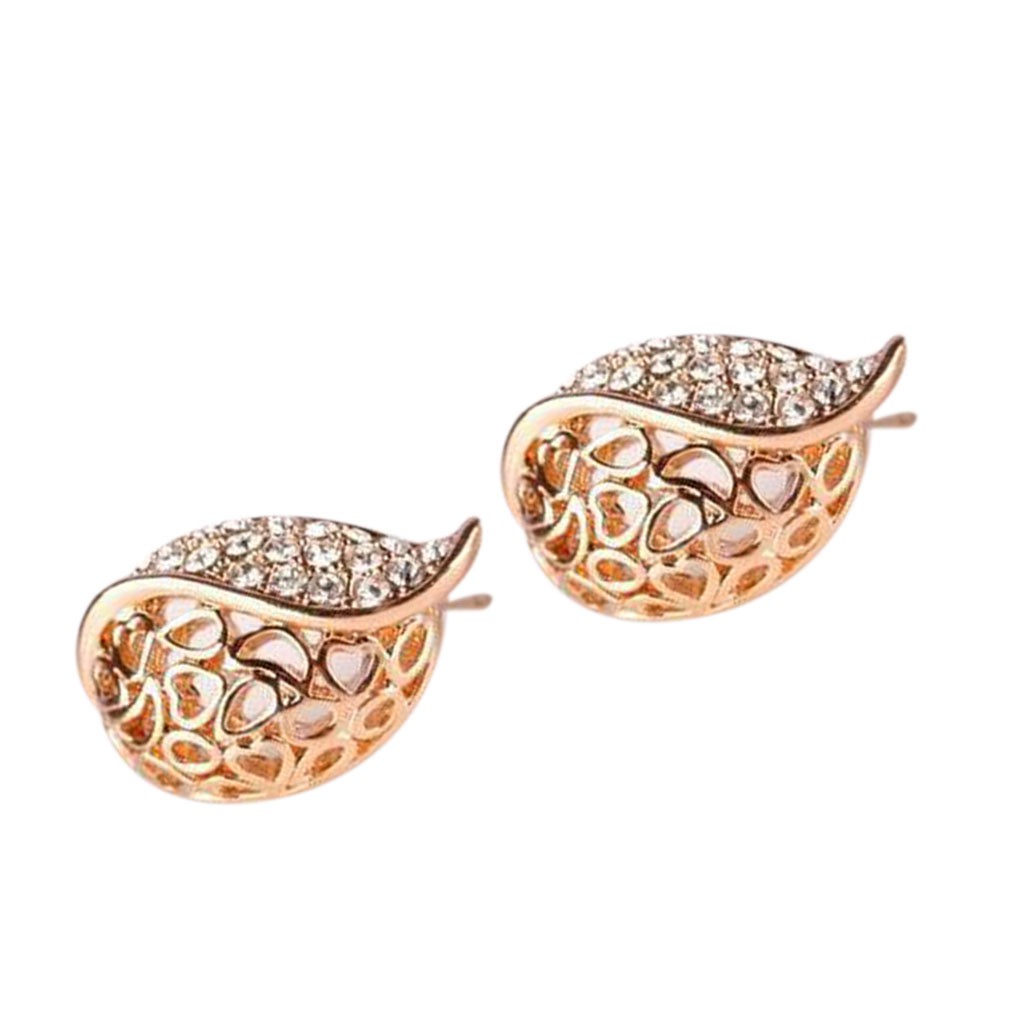 Đôi Khuyên Tai Hình Trái Tim Đính Đá Thời Trang Cho Nữ