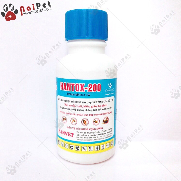 Thuốc Diệt Ruồi Muỗi Kiến Gián Bọ Chét HanTox 200 Deltamethrin 3 EW