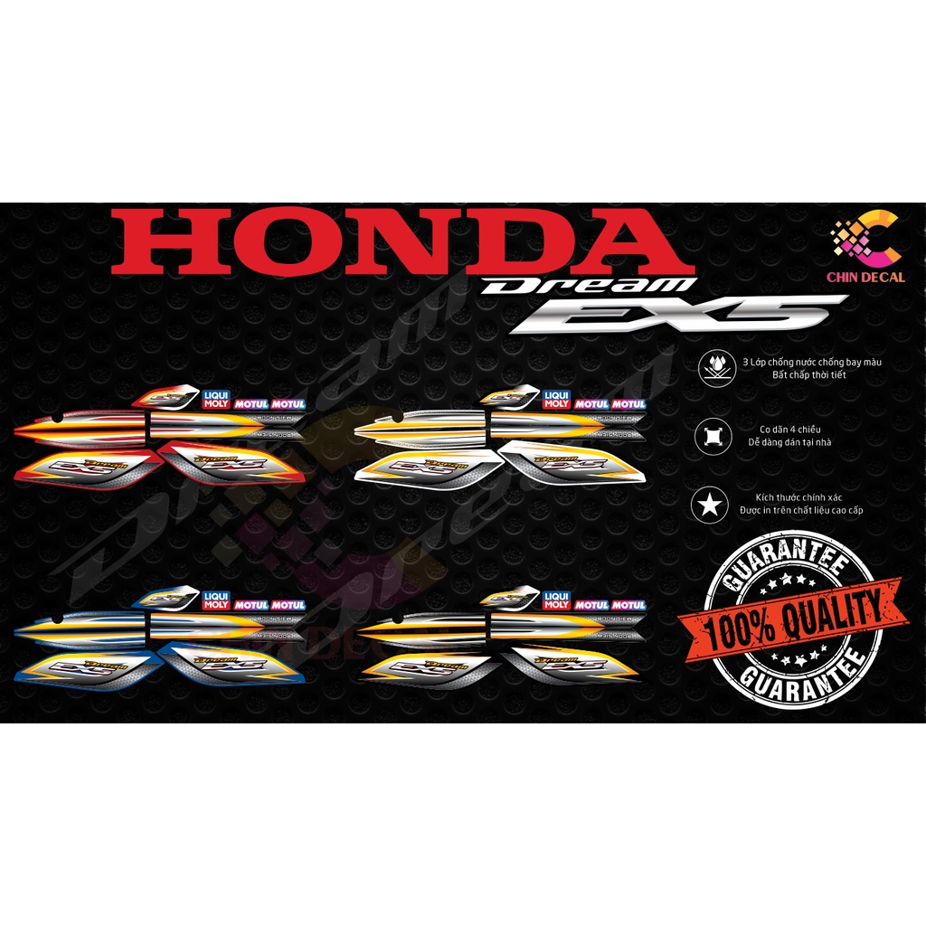 Tem xe HONDA DREAM Carbon | Nhiều Lựa Chọn Màu | Tem 3 Lớp chống nước chống bay màu | 710718