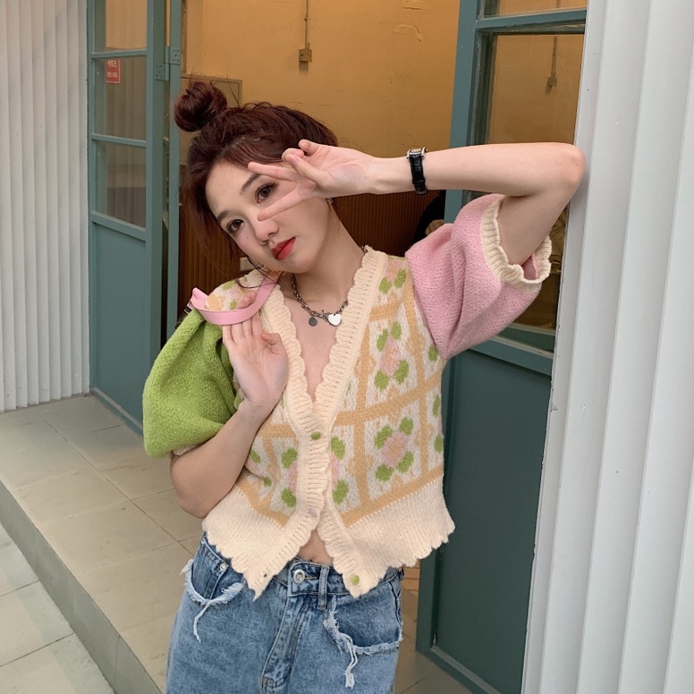 Áo khoác cardigan ZHELIHANGFEI dệt kim cổ chữ V thời trang dành cho nữ