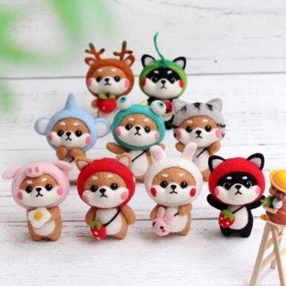 [ORDER] Set nguyên liệu needle felting làm chó shiba-len chọc