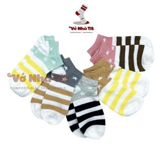 Tất ngắn vớ ngôi sao sọc cute cho nữ - vớ nhà tít