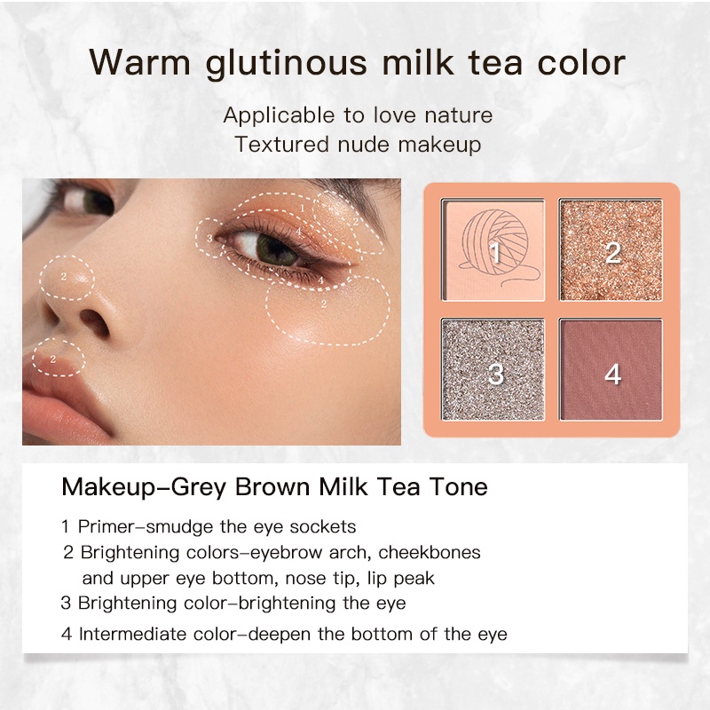 [Hàng mới về] Bảng phấn mắt VENUS MARBLE 5.6g 4 màu với màu lì và màu bóng ánh ngọc trai kháng nước phân cực | BigBuy360 - bigbuy360.vn