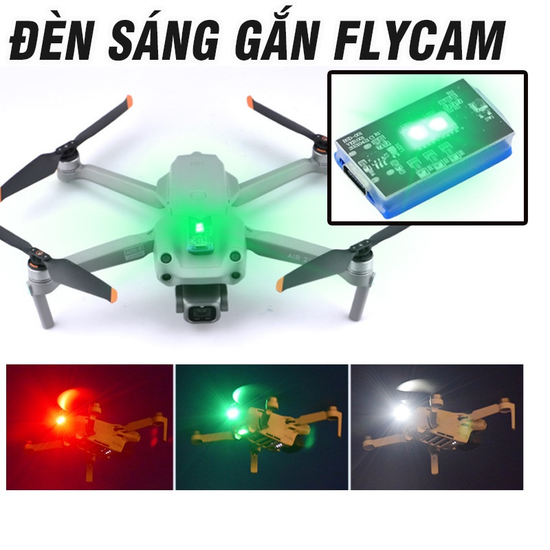 Đèn chiếu sáng gắn flycam DJI mini 3 pro /MINI 2/AIR2/2S/3PRO//mavic3 có chức năng chiếu sáng và nháy - Phụ kiện flycam