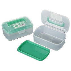 Hộp đựng đồ y tế gia đình Nakaya bằng nhựa được thiết kế nhỏ gọn, có tay cầm, nắp đậy kín đáo màu xanh hàng Nhật nội địa