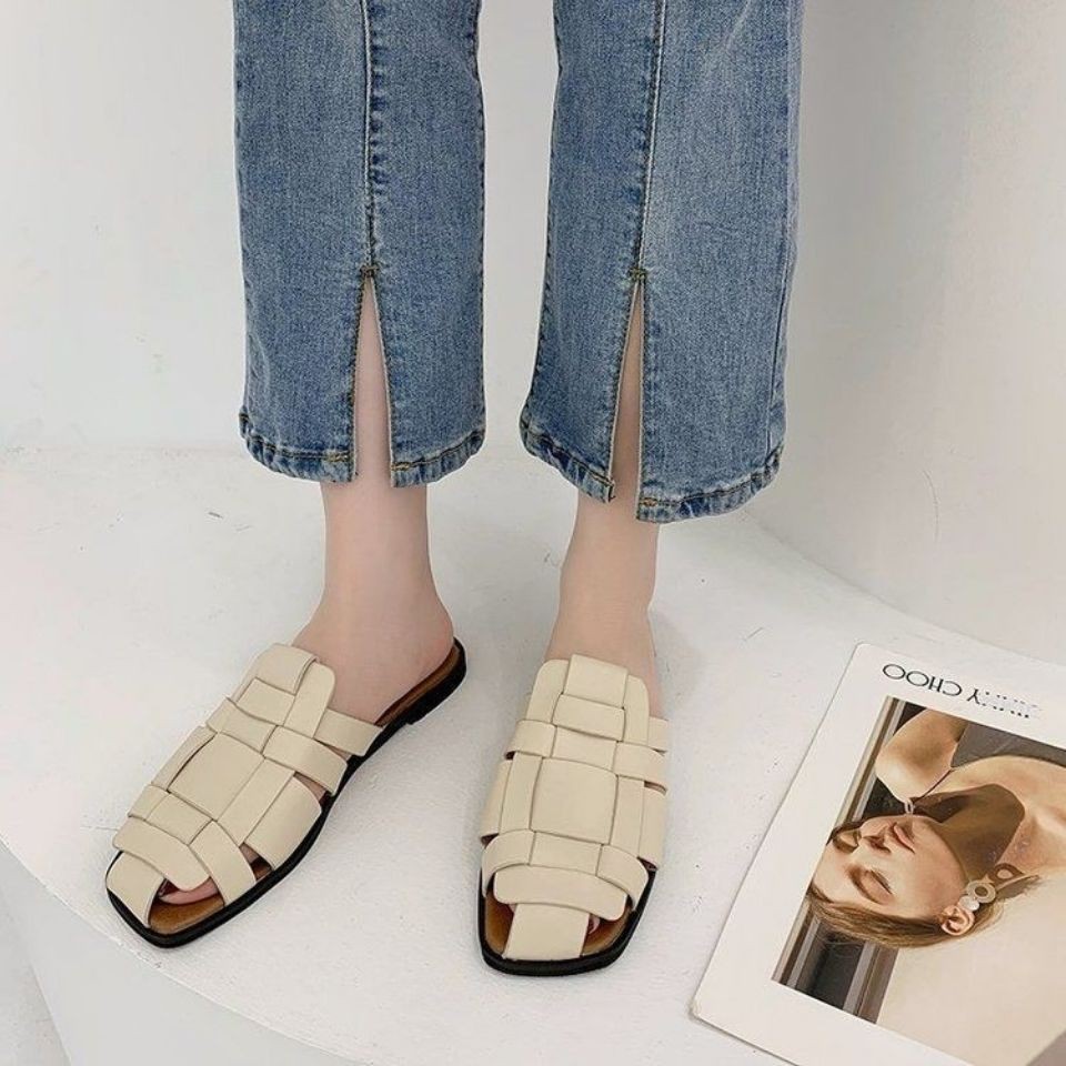 Dép Nữ Mũi Vuông Thời Trang Retro