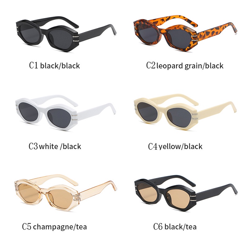 Kính Mát Thời Trang Khung Ngang Mắt Mèo Bằng Kim Loại Kiểu Âu Mỹ Cho Nữ