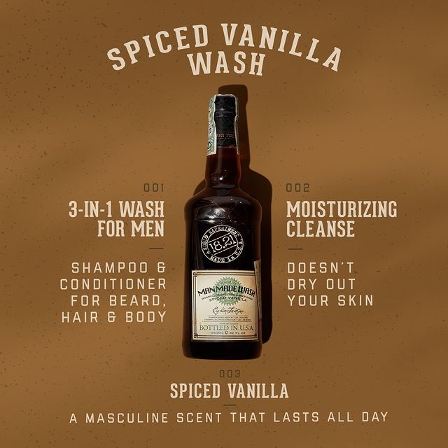 Gội-Xả-Sữa tắm 3 -IN-1 18.21 Man Made Wash 1000ml - Spiced Vanilla Scent