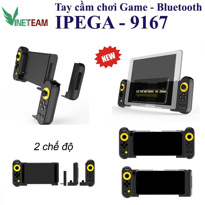 Tay cầm chơi game điện thoại Ipega 9167 Hỗ trợ IOS 13.4 trở lênBảo Hành 3 tháng 3917