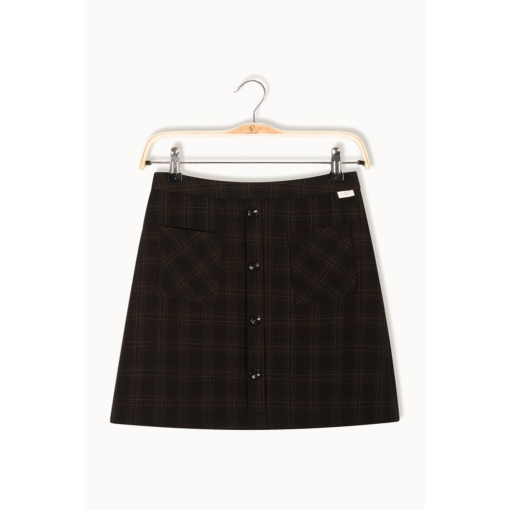 Chân váy A 2 túi ốp VIEN TRAN O62R20Q002 (Đen/ Đen trắng) | BigBuy360 - bigbuy360.vn