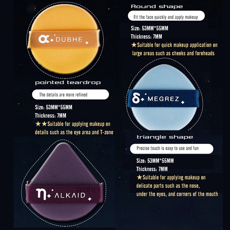 Set 7 Mút Trang Điểm Siêu Mềm Có Thể Giặt Tiện Dụng