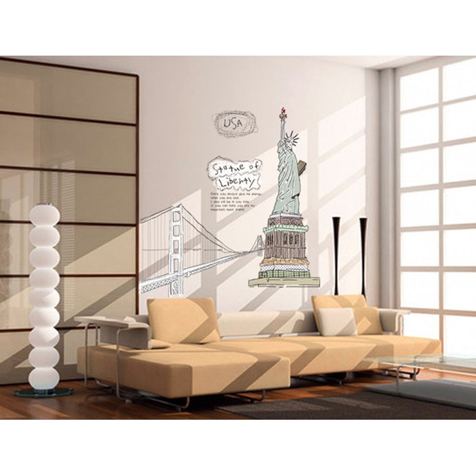 Decal dán tường Nữ thần tự do
