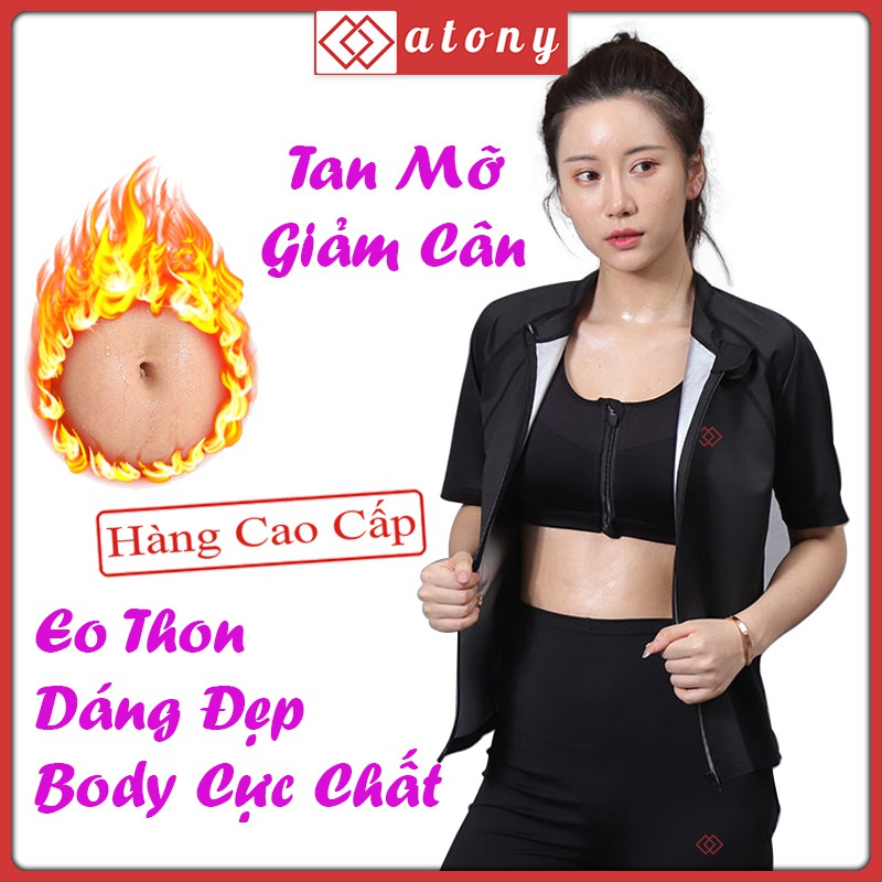 Áo Sinh Nhiệt Đổ Mồ Hôi Giảm Mỡ Bụng ATONY Cao Cấp, Đánh Tan Mỡ Bụng, Giảm Cân An Toàn, Tráng Nano Bạc Nhật Bản