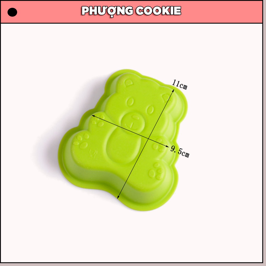 Khuôn nướng bánh silicon hình gấu dùng để nướng bánh, đổ rau câu, pudding, socola