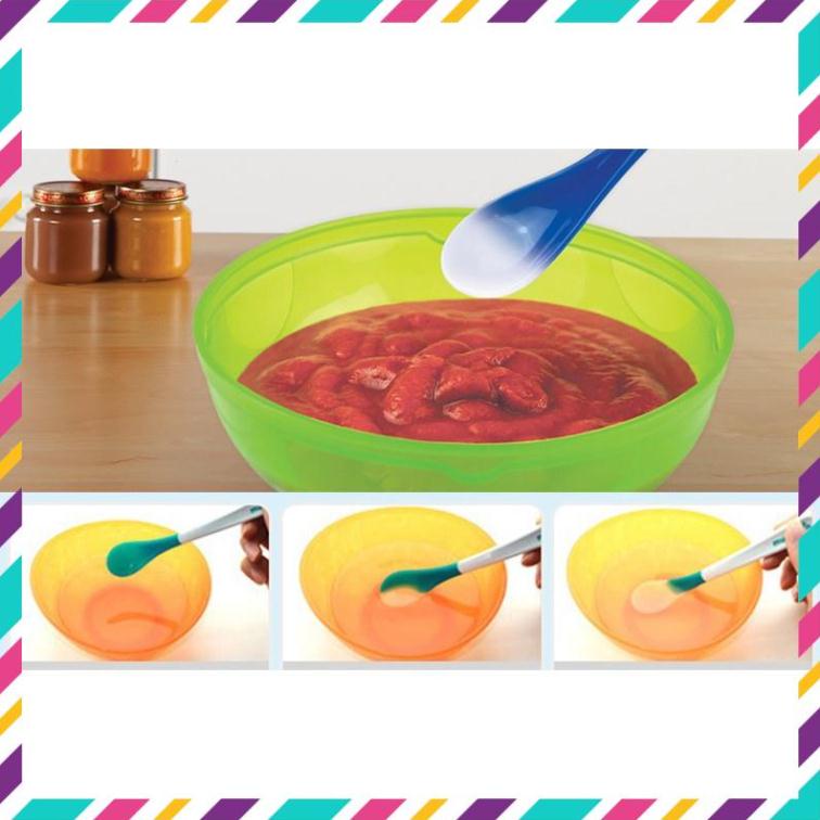 [Chính Hãng]  (Lẻ cái) Thìa ăn dặm báo nóng Munchkin Mỹ cho bé ăn dặm