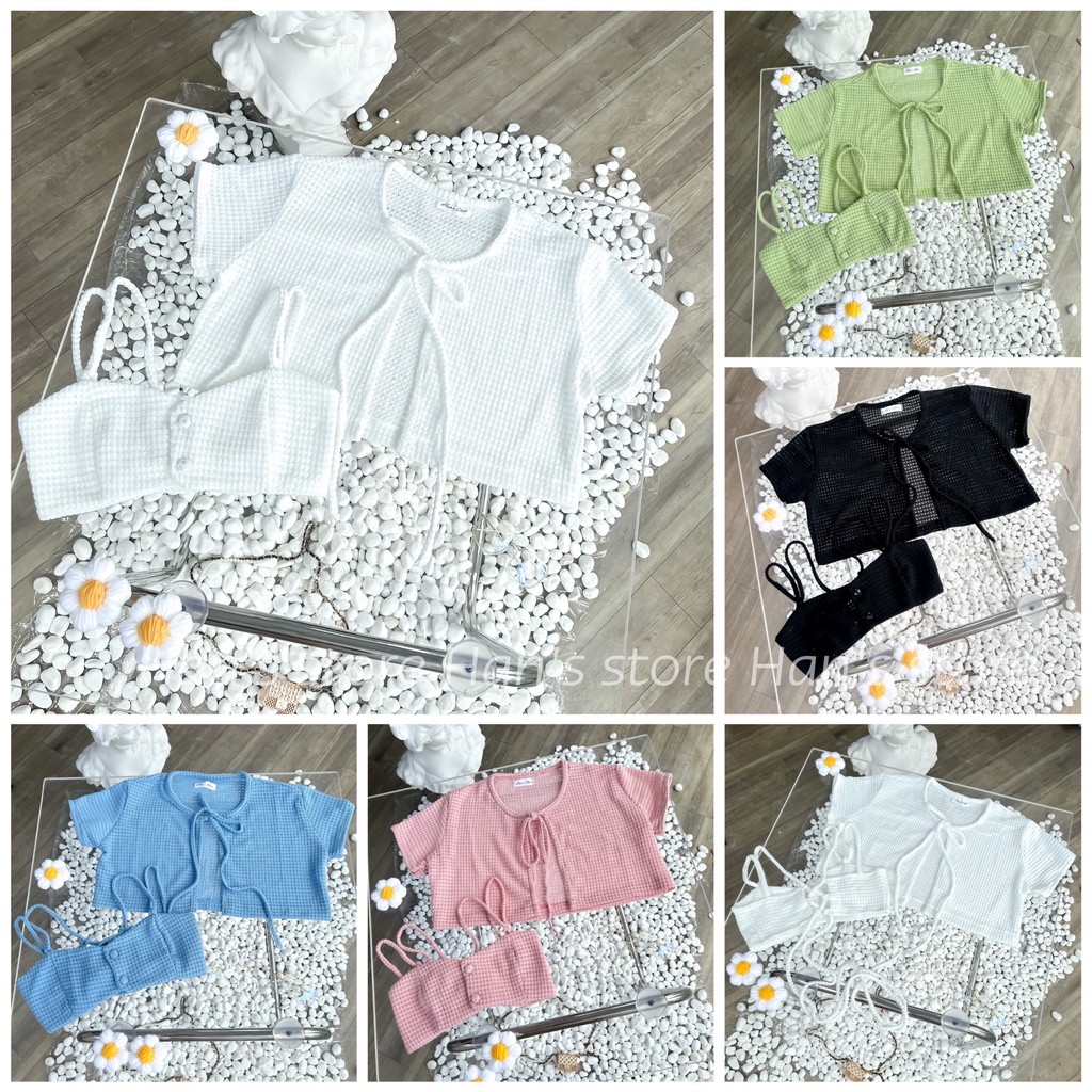 SET ÁO ĐAN LƯNG KÈM ÁO KHOÁC CHẤT LEN HẠT CỰC ĐẸP