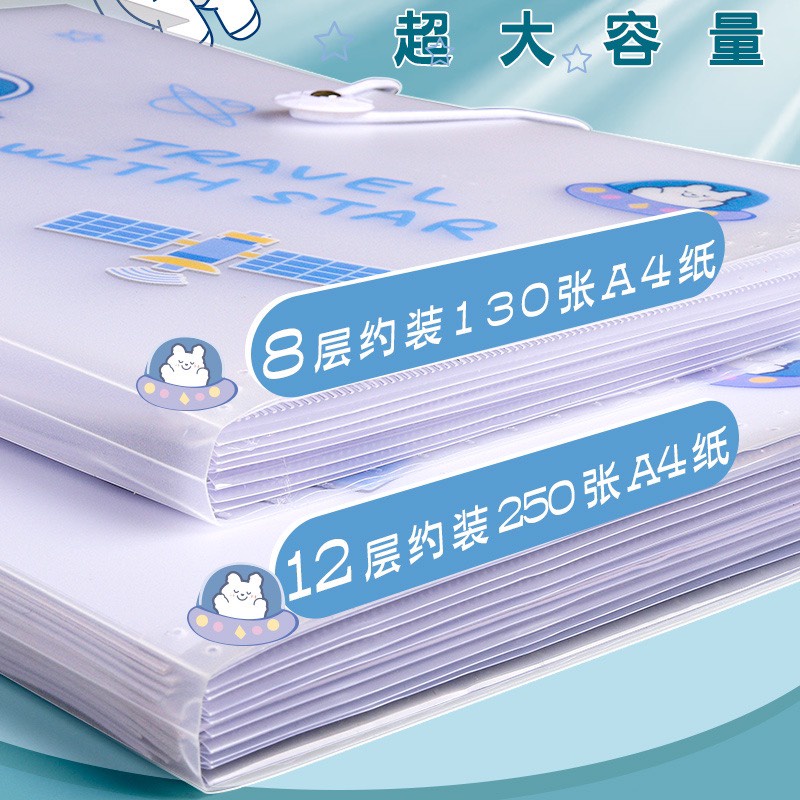 [8-12 Ngăn] Bìa Hồ Sơ A4 với nhiều hoạ tiết xinh xắn - Đựng tới 250 tờ giấy A4 - Bìa đựng giấy